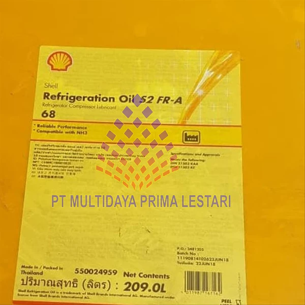 Shell Refrigeration S2 FR-A 68 ( Refrigerator Compressor Lubricant )